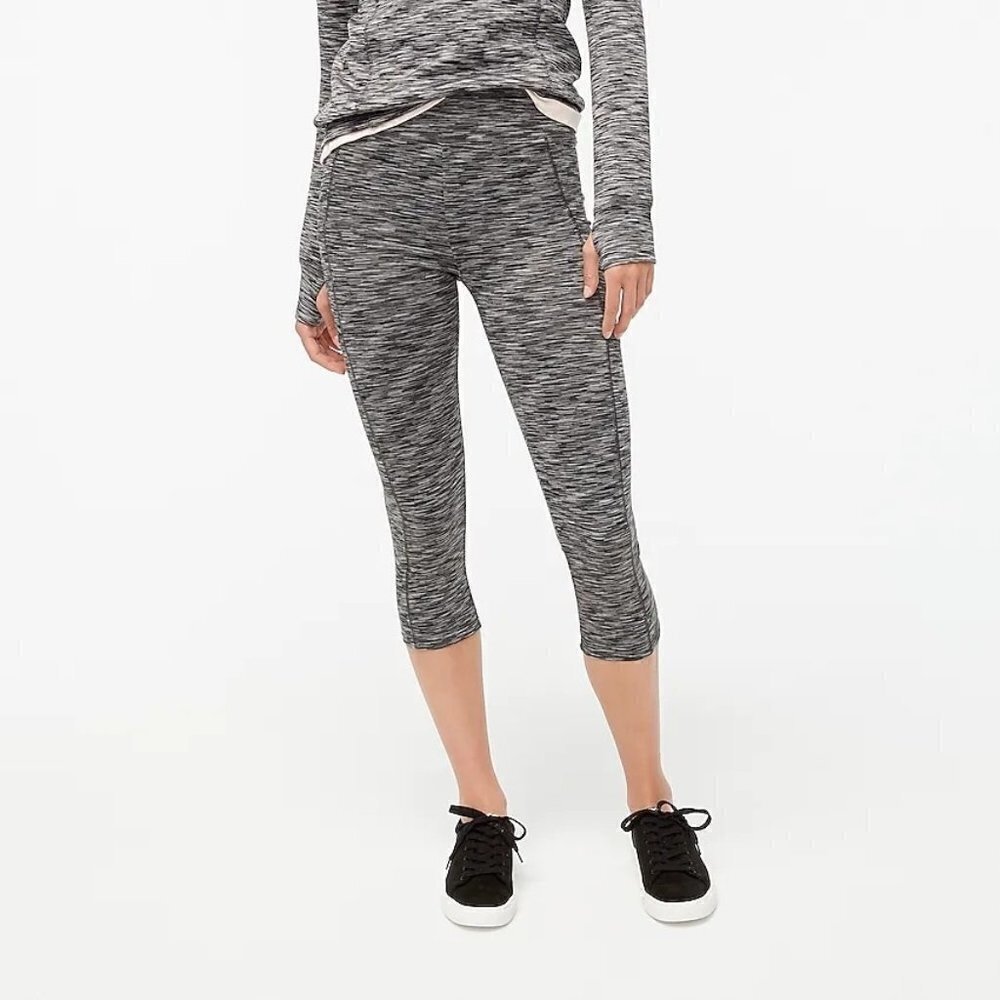 J. Crew Factory Cropped space dyed leggings side pockets AZ162 L pants